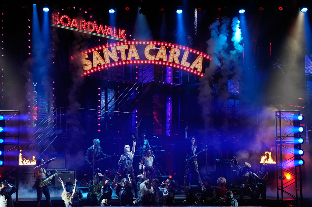 The cast of "The Lost Boys" perform during the 79th Tony Awards on Sunday, June 7, 2026, at Radio City Music Hall in New York. (Photo by Charles Sykes/Invision/AP)
