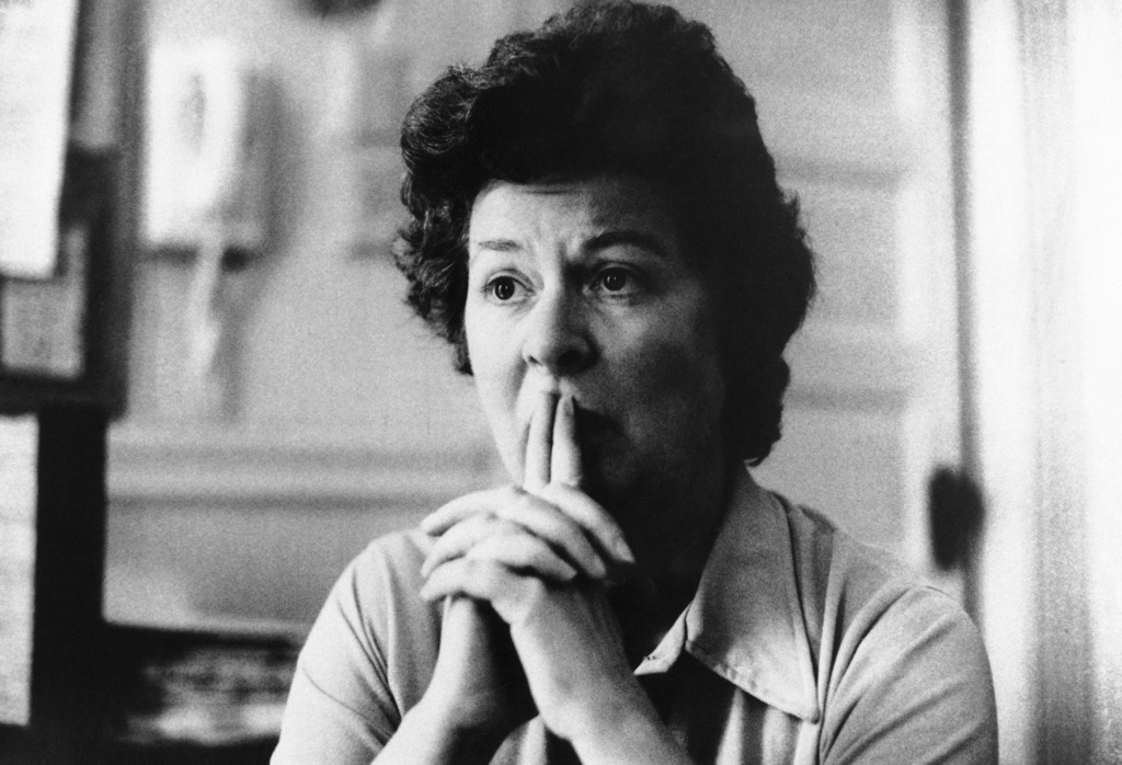 FILE - Sara Jane Moore, 45, is shown during an interview for the Berkeley Barb in June, 1975. (AP Photo, File)