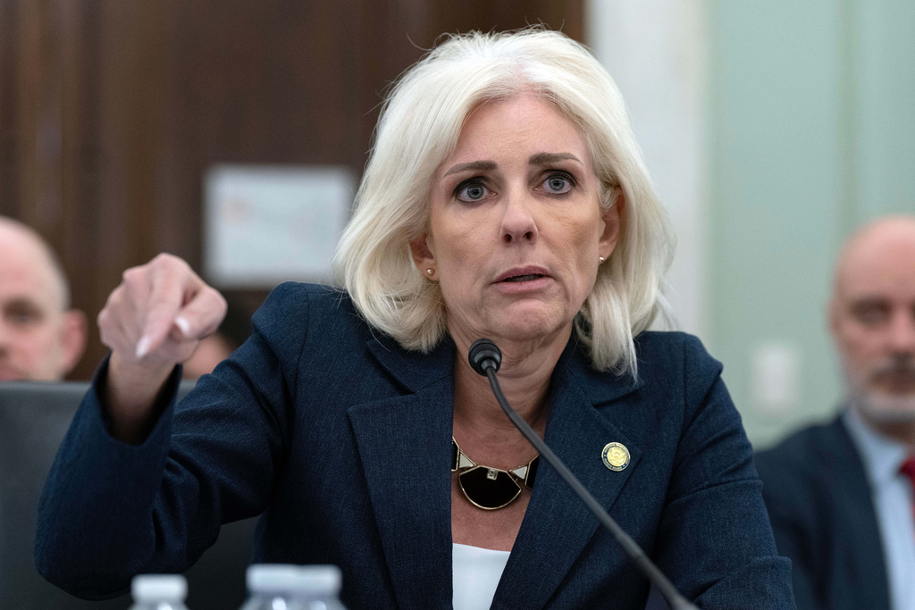 National Transportation Safety Board (NTSB) Chairwoman Jennifer Homendy testifies before the Senate Committee on Commerce, Science, and Transportation hearing at Capitol Hill, Thursday, Feb. 12, 2026, in Washington. (AP Photo/Jose Luis Magana)