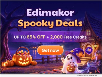 IMAGE CAPTION: Edimakor Halloween Sale 2026. | HitPaw Edimakor has launched its Halloween Sale, running from October 22 to November 6, with up to 65% off AI credits, plus special VIP offers, bonus AI credits, and ready-to-use Halloween video templates. With plans starting at $15.96, the promotion gives creators an opportunity to explore Edimakor's AI-powered editing and content creation tools while saving on their Halloween projects.