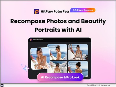 IMAGE CAPTION: HitPaw FotorPea V5.7.0. | HitPaw, a leading provider of AI-powered creative tools, today announced the release of HitPaw FotorPea V5.7.0, featuring Pro Look, a new AI Recompose tool that automatically refines photo composition for more balanced, professional-looking results. This update also adds Beautify for one-click facial enhancement and updates some key AI models, making it easier for users to bring out the best in everyday photos with greater speed and precision.