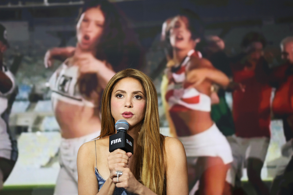 Shakira speaks on a panel on the 2026 FIFA World Cup soccer tournament halftime show during the Global Citizen NOW summit, Thursday, May 14, 2026, in New York. (AP Photo/Heather Khalifa)