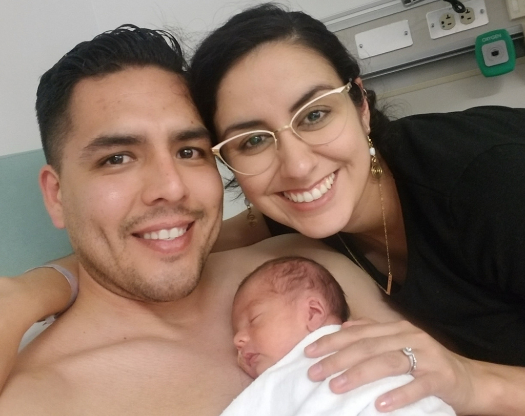 This 2020 photo provided by Rebeca Herrera-Moreno shows Rebecca Herrera-Moreno, her husband Martin Moreno and their son Nico, in Los Angeles. (Rebeca Herrera-Moreno via AP)