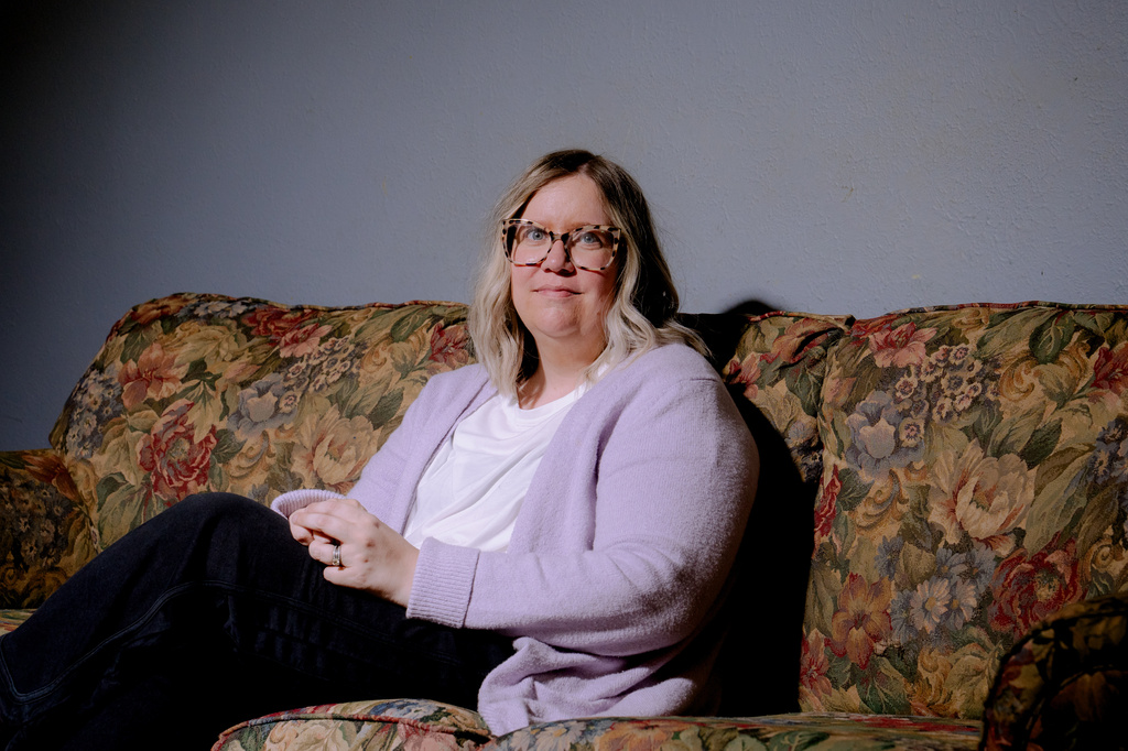 Lindsey Althaus poses for a portrait at her home Wednesday, July 1, 2026, in Luckey, Ohio. (AP Photo/Nic Antaya)