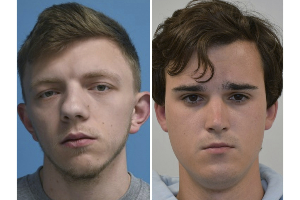This photo combination of undated photos originally issued on April 29, 2025 by the Metropolitan Police shows Roman Lavrynovych, left, and Stanislav Carpiuc. (Metropolitan Police /PA via AP)