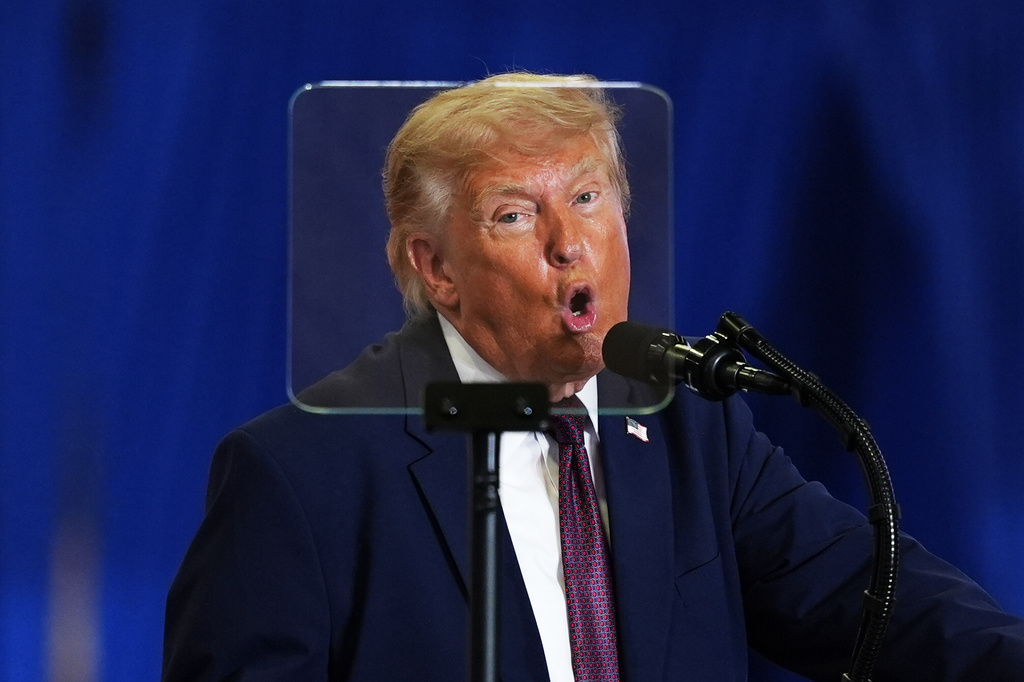 President Donald Trump speaks at a Mack Trucks facility, Tuesday, June 23, 2026, in Macungie, Pa. (AP Photo/Julia Demaree Nikhinson)