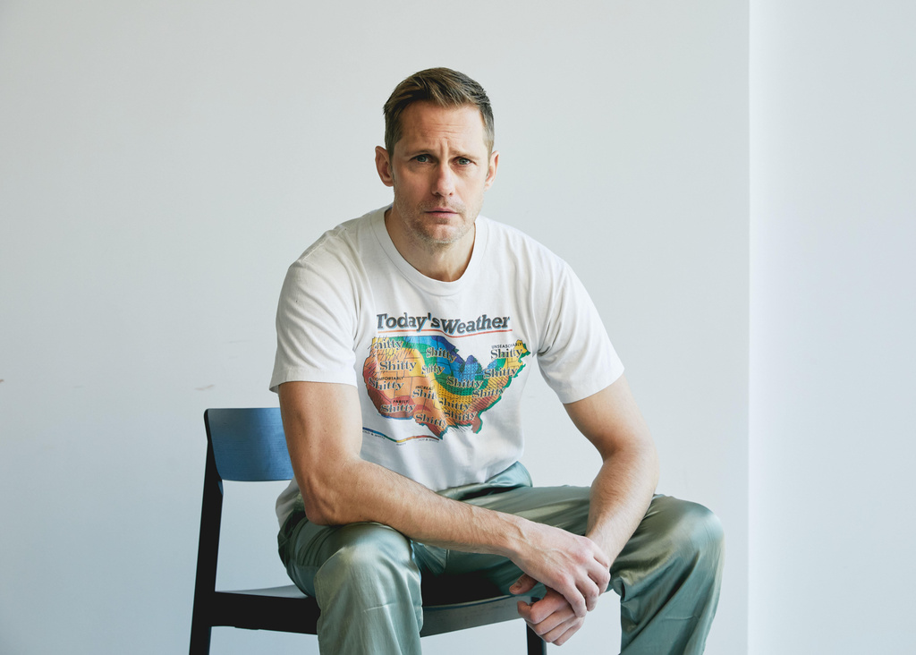 Alexander Skarsgård poses for a portrait to promote the film "Pillion" on Monday, Feb. 2, 2026, in New York. (Photo by Taylor Jewell/Invision/AP)