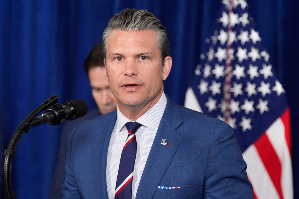 Defense Secretary Pete Hegseth speaks at Mar-a-Lago, Saturday, Jan. 3, 2026, in Palm Beach, Fla. (AP Photo/Alex Brandon)