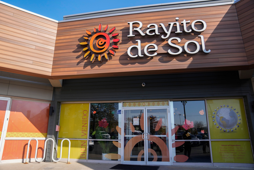 Rayito de Sol Spanish Immersion Early Learning Center is seen after an employee of the preschool was arrested by federal immigration agents, Wednesday, Nov. 5, 2025, in Chicago. (AP Photo/Erin Hooley)