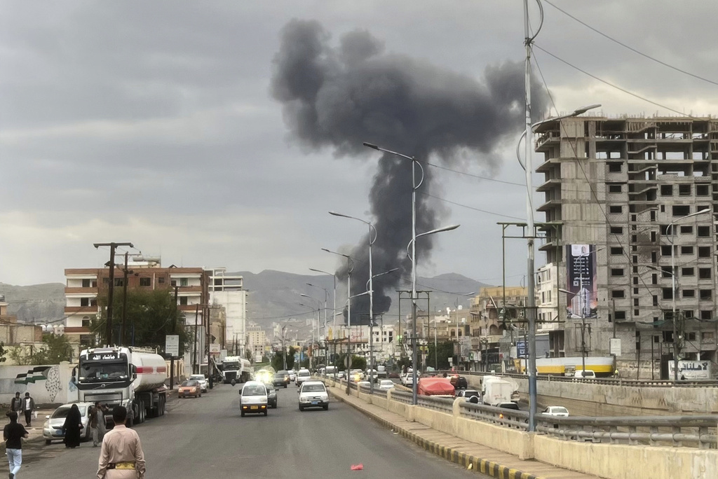 Smoke billows following Israeli airstrikes in Sanaa, Yemen, Wednesday, Sept. 10, 2025. (AP Photo)