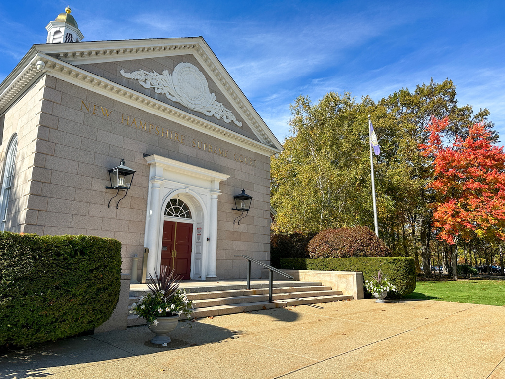 An exterior view of the New Hampshire Supreme Court in Concord, New Hampshire, on Wednesday, Oct. 15, 2025. (AP Photo/Holly Ramer)
