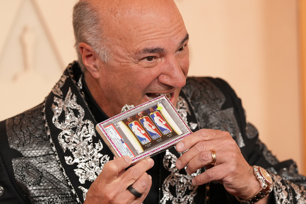 Kevin O'Leary arrives at the Oscars on Sunday, March 15, 2026, at the Dolby Theatre in Los Angeles. (AP Photo/Gregory Bull)