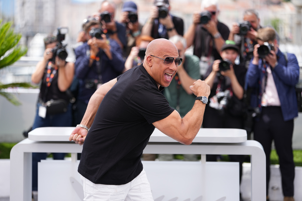 Vin Diesel poses for photographers at the photo call for the 25th anniversary of the film 'The Fast and the Furious' during the 79th international film festival, Cannes, southern France, Wednesday, May 13, 2026. (Photo by Scott A Garfitt/Invision/AP)
