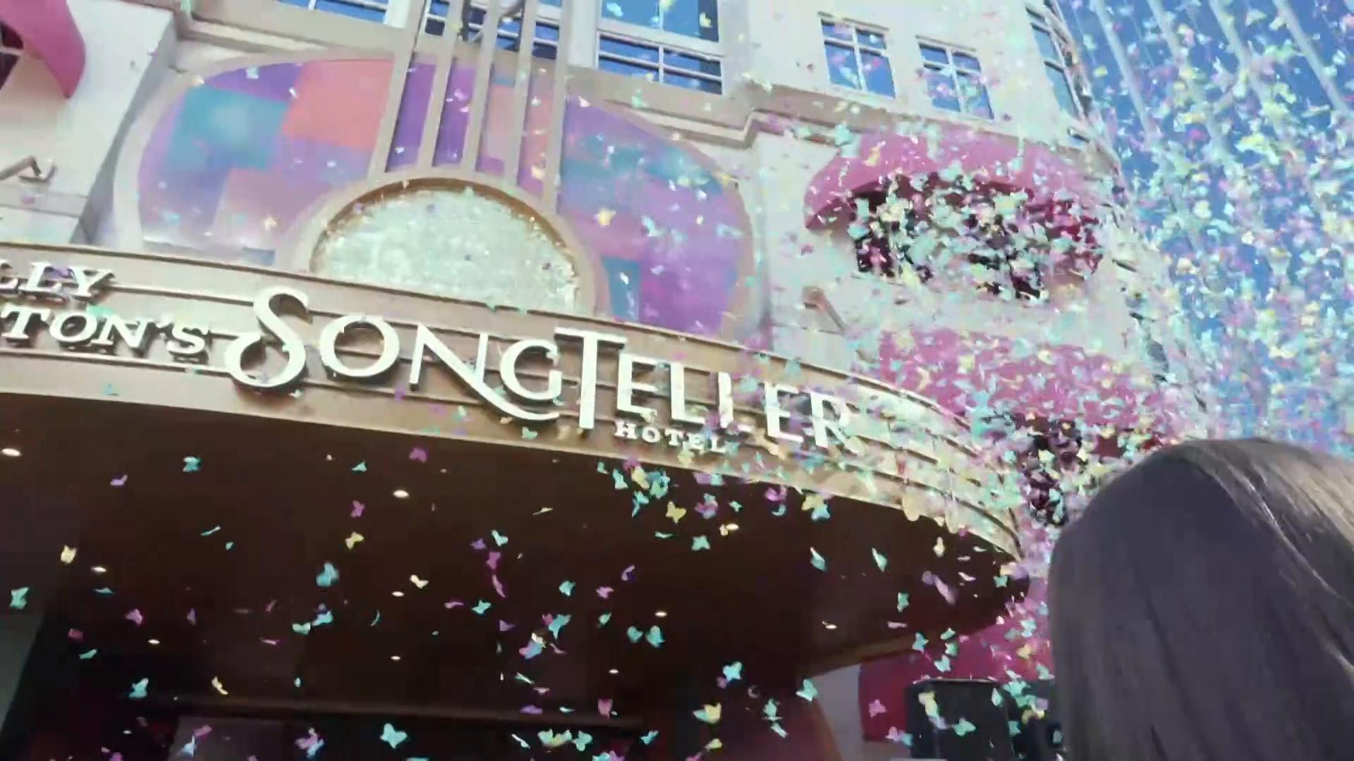 Dolly Parton's legacy lives on at her SongTeller hotel and Dolly's Life of Many Colors Museum in downtown Nashville. Fans gathered to get a peak at the sparkly, pink accommodations and see exhibits detailing the legacy of the singer, entertainer and philanthropist. (AP Video/Kristin M. Hall)