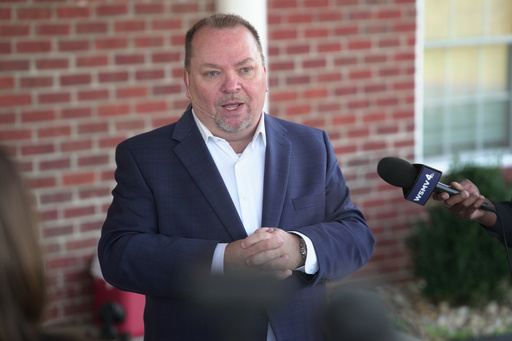 Tim Farris, Hurricane Chapel senior pastor, speaks to the press after a vigil at his church in McEwen, Tenn., on Saturday, Oct. 11, 2025, for victims of a blast that leveled an explosives plant. (AP Photo/Obed Lamy) Tim Farris, Hurricane Chapel senior pastor, speaks to the press after a vigil at his church in McEwen, Tenn., on Saturday, Oct. 11, 2025, for victims of a blast that leveled an explosives plant. (AP Photo/Obed Lamy)