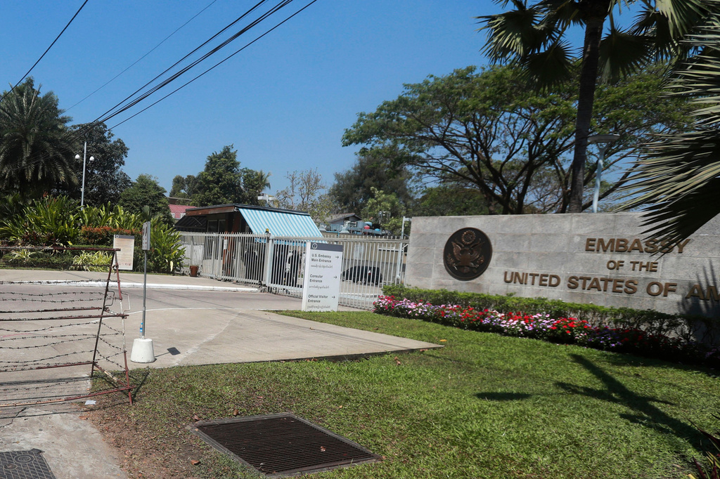 FILE - The U.S. Embassy is seen in Yangon, Myanmar, Feb. 13, 2021. (AP Photo, File)