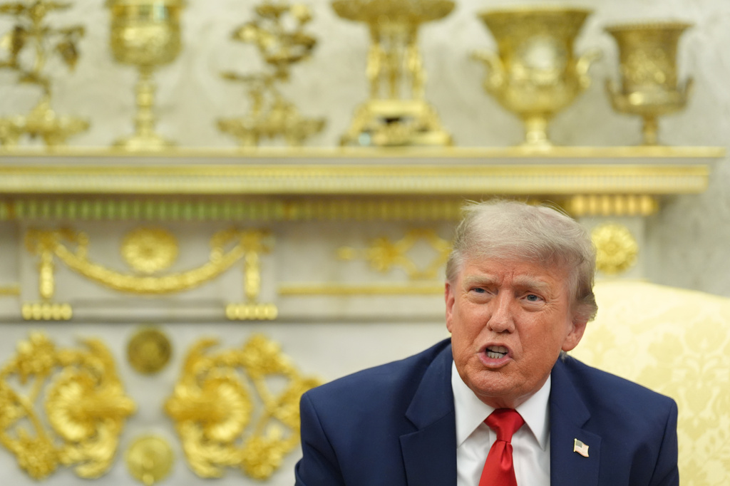 President Donald Trump speaks as he meets with NATO Secretary General Mark Rutte in the Oval Office at the White House, Wednesday, June 24, 2026, in Washington. (AP Photo/Jacquelyn Martin)
