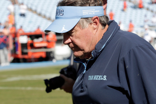 North Carolina head coach Bill Belichick walks off the field after losing to Clemson in an NCAA college football game, Saturday, Oct. 4, 2025, in Chapel Hill, N.C. (AP Photo/Chris Seward) North Carolina head coach Bill Belichick walks off the field after losing to Clemson in an NCAA college football game, Saturday, Oct. 4, 2025, in Chapel Hill, N.C. (AP Photo/Chris Seward)