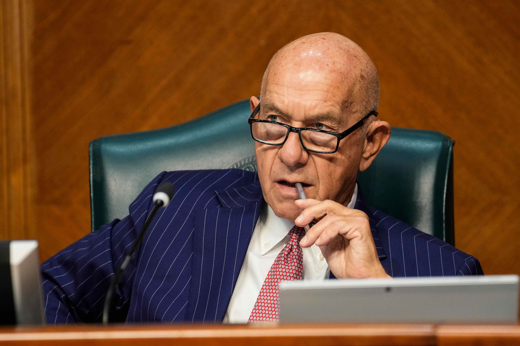 Houston Mayor John Whitmire listens to a speaker during a City Council meeting considering whether to repeal a newly approved proposal limiting cooperation with U.S. Immigration and Customs Enforcement at City Hall, in Houston, Wednesday, April 22, 2026. (Raquel Natalicchio/Houston Chronicle via AP)