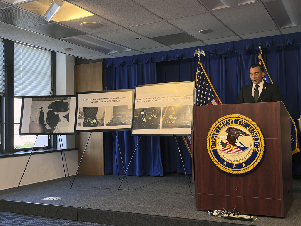 FILE - Martin Estrada, U.S. Attorney in Los Angeles, announced charges on Dec. 3, 2024 against a Chinese man in California who is accused of illegally shipping weapons and ammunition to North Korea. (AP Photo/Jaime Ding, File)