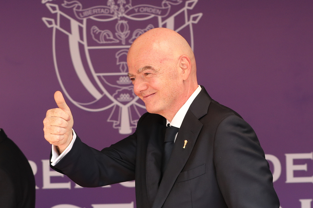 FIFA President Gianni Infantino arrives for the inauguration of Colombia's new president Abelardo de la Espriella in Cali, Colombia, Friday, Aug. 7, 2026. (AP Photo/Santiago Saldarriaga)