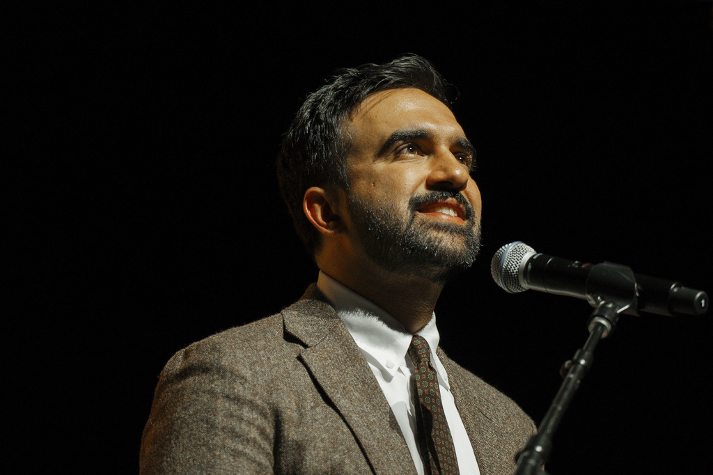 New York City mayoral candidate Zohran Mamdani speaks during his election campaign event, Monday, Oct. 13, 2025, in New York. (AP Photo/Olga Fedorova)