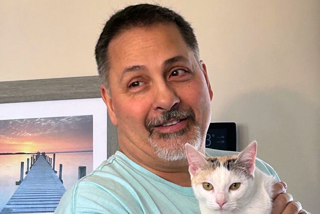 This 2024 photo released by Charlene DeCesare, shows Robert DeCesare Jr. at his home in Nashua, N.H. (Charlene DeCesare via AP)