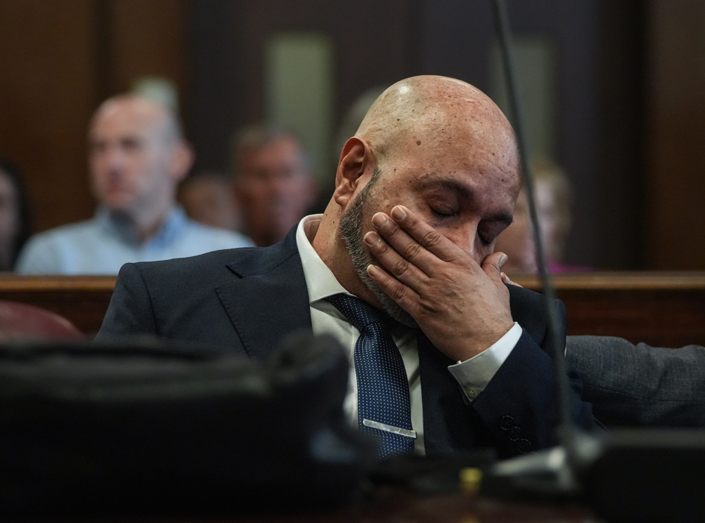 Harry Ruiz sits in a New York City courtroom as a judge prepares to vacate his murder conviction on Monday, April 27, 2026. (Dean Moses/amNewYork via AP, Pool)
