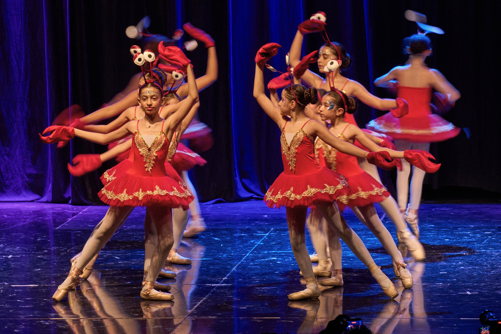 Students from the Baghdad Ballet Academy perform in a production titled "Mermaid" at Al-Sinbad Theater in Baghdad, Iraq, Friday, Sept. 25, 2026. (AP Photo/Hadi Mizban)