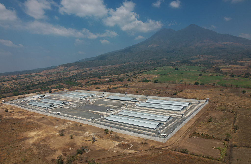 FILE - The mega-prison known as Detention Center Against Terrorism (CECOT) stands in Tecoluca, El Salvador, March 5, 2023. (AP Photo/Salvador Melendez, File)