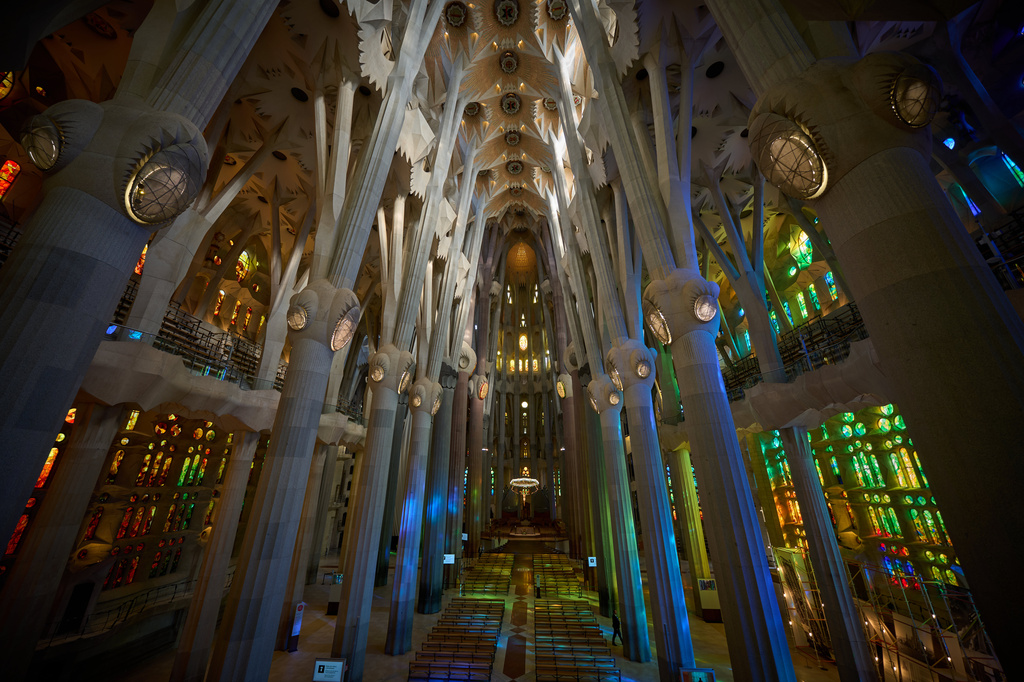 A view of the Basilica of the Sagrada Familia in Barcelona, Spain, Wednesday, May 20, 2026, ahead of Pope Leo XIV's visit to the city in June. (AP Photo/Emilio Morenatti)
