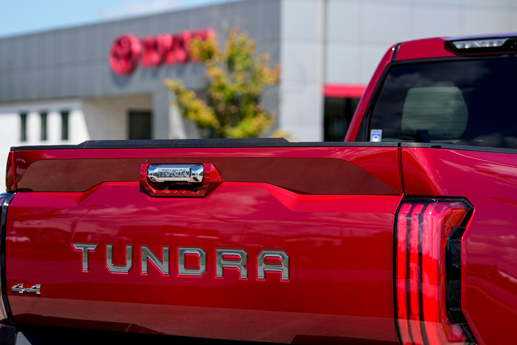FILE - A view of a 2024 Toyota Tundra 4x4 truck, Thursday, Aug. 17, 2023, in Kennesaw, Ga. (AP Photo/Mike Stewart, File)