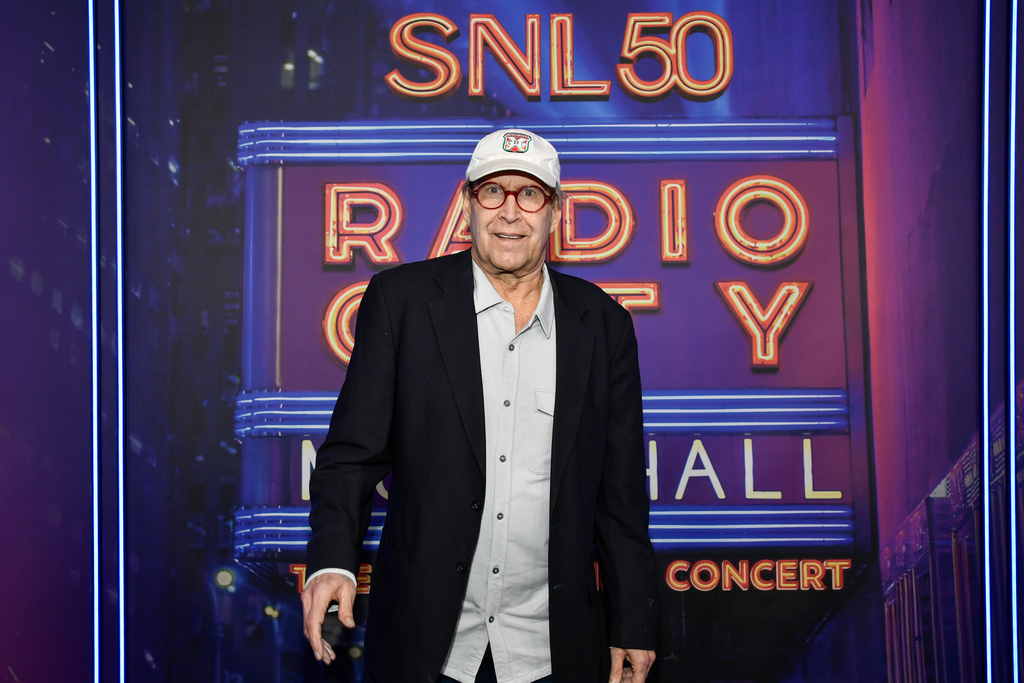 FILE - Chevy Chase attends the SNL50: The Homecoming Concert at Radio City Music Hall on Friday, Feb. 14, 2025, in New York. (Photo by Evan Agostini/Invision/AP, File )