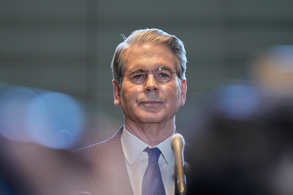U.S. Treasury Secretary Scott Bessent speaks to the media after meeting Japanese Prime Minister Sanae Takaichi at the prime minister's office Tuesday, May 12, 2026, in Tokyo. (AP Photo/Eugene Hoshiko, Pool)