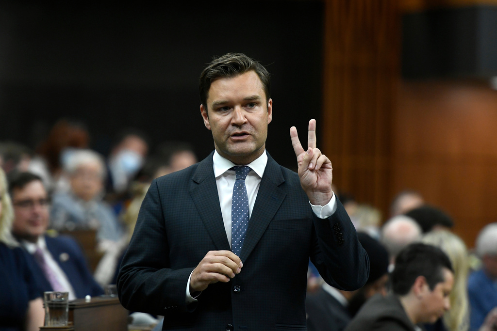 FILE - Conservative MP Matt Jeneroux rises during Question Period in the House of Commons on Parliament Hill in Ottawa on Tuesday, May 31, 2022. (Justin Tang/The Canadian Press via AP, File)