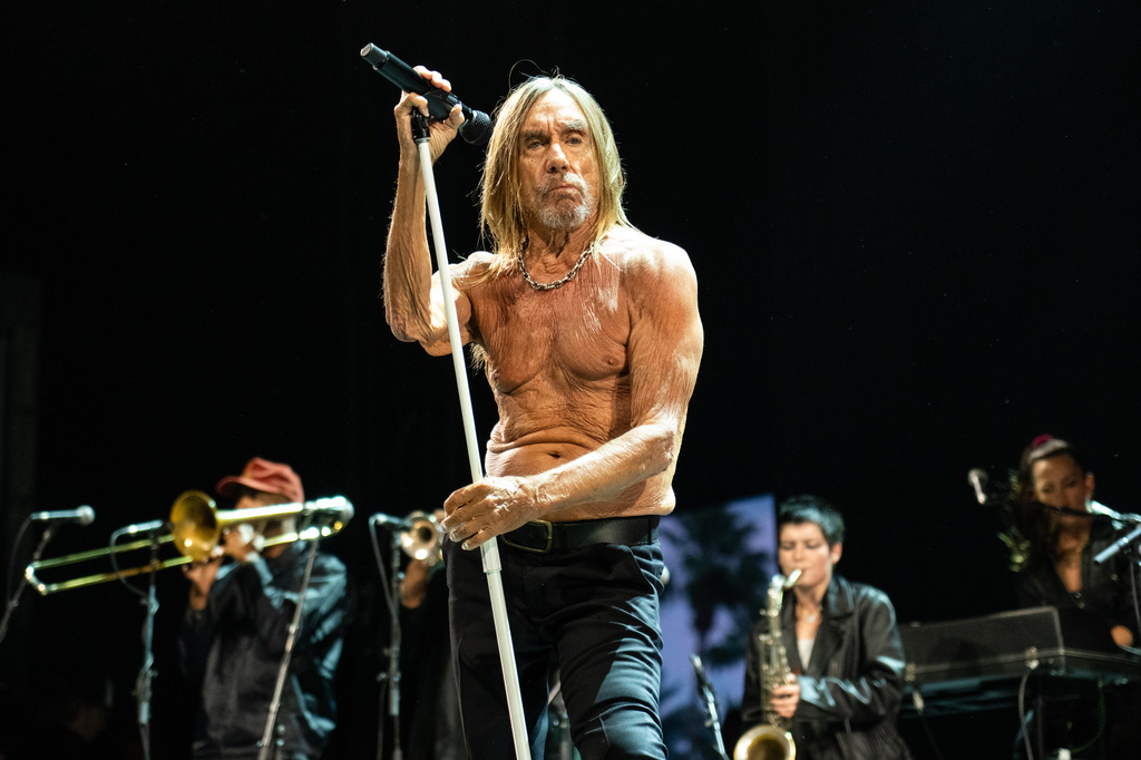 Iggy Pop performs during the first weekend of Coachella Valley Music and Arts Festival on Sunday, April 12, 2026, in Indio, Calif. (Photo by Amy Harris/Invision/AP)