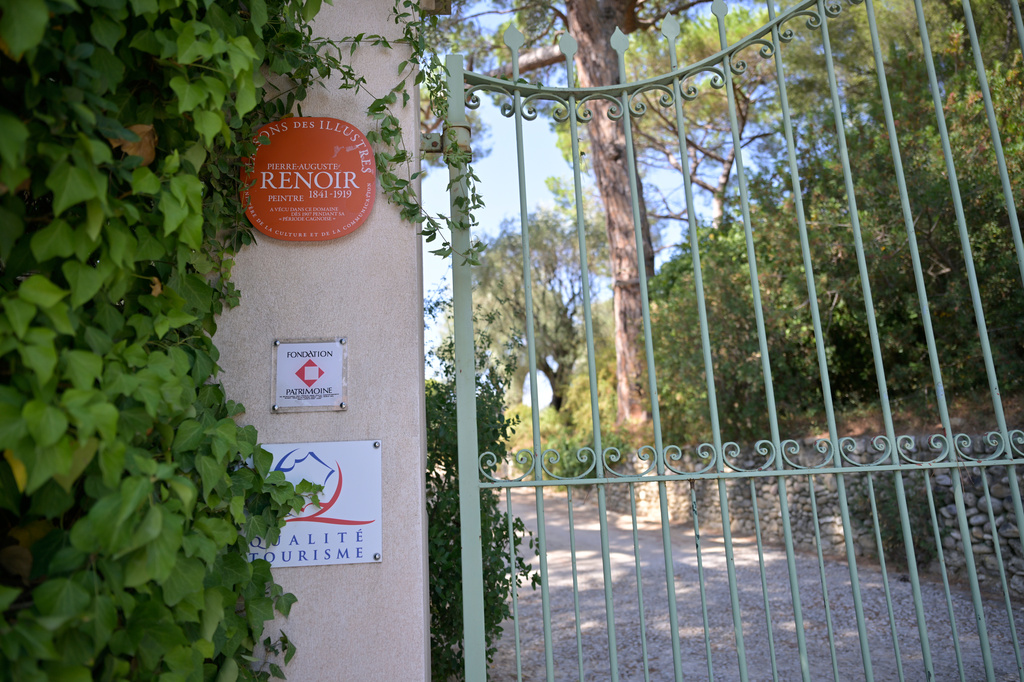 The entrance of the Renoir Museum is pictured after thieves stole four valuable Renoir paintings, in Cagnes-sur-Mer, Tuesday, Sept. 8, 2026. (AP Photo/Philippe Magoni)