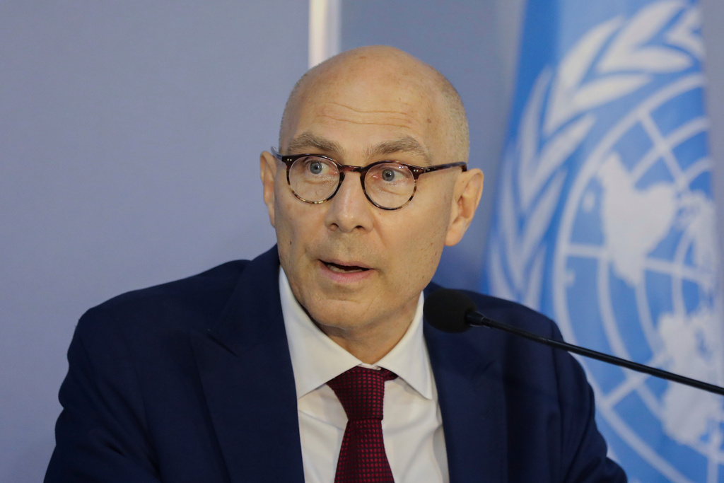 FILE - U.N. High Commissioner for Human Rights, Volker Turk, speaks during a press conference, in Colombo, Sri Lanka, on June 26, 2025. (AP Photo, File)