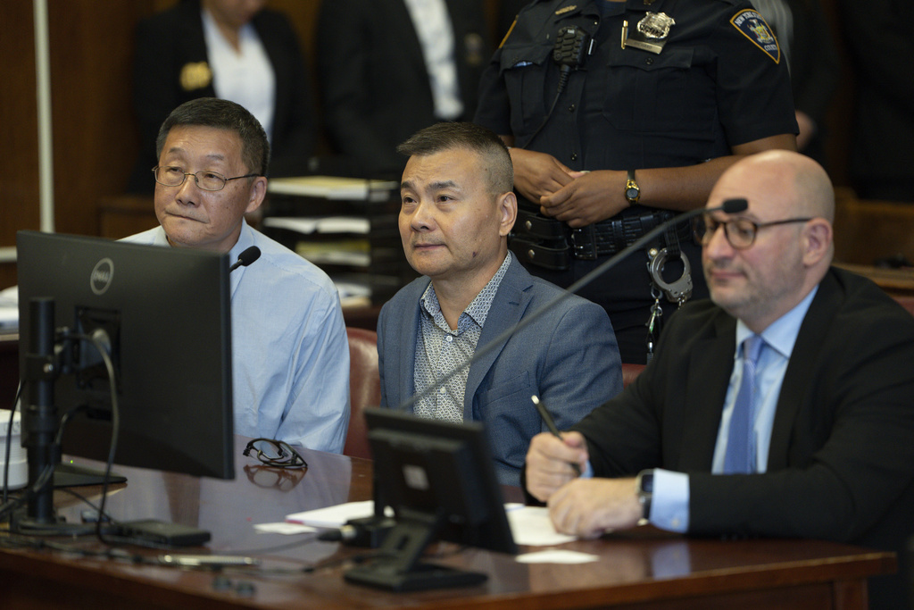 Real Estate developer Tian Li appears for arraignment on corruption charges in Manhattan criminal court, Thursday, Aug. 21, 2025, in New York. (Steven Hirsch/New York Post via AP, Pool)