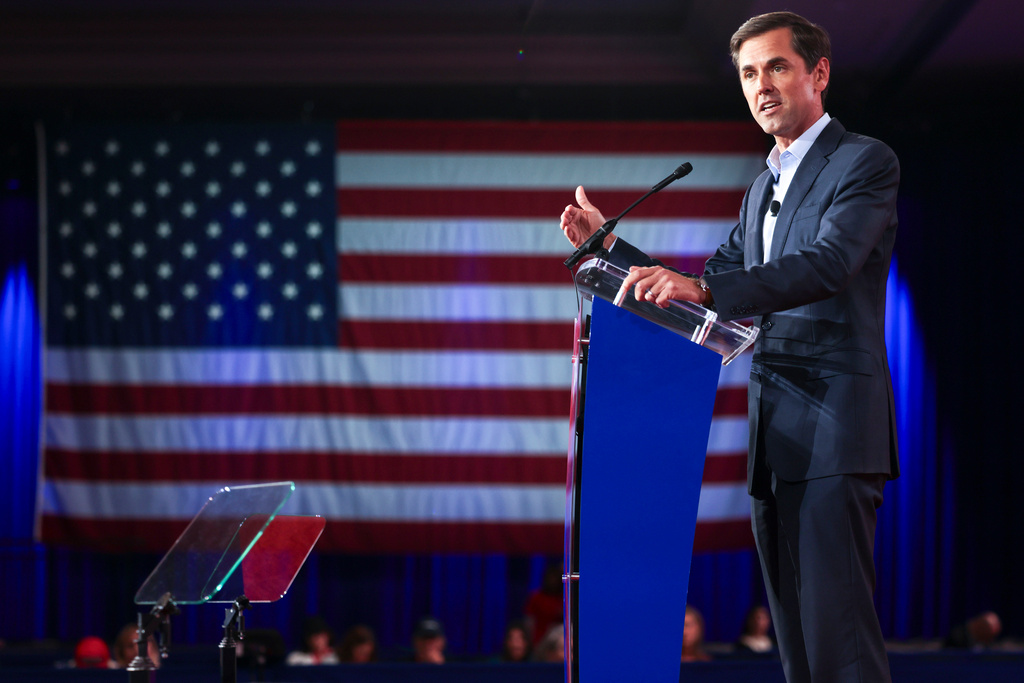 Texas Attorney General Runoff Candidate Senator Mayes Middleton speaks during the Conservative Political Action Committee, Thursday, March 26, 2026, at Gaylord Texan Resort and Conference Center, in Grapevine, Texas. (Shafkat Anowar/The Dallas Morning News via AP)
