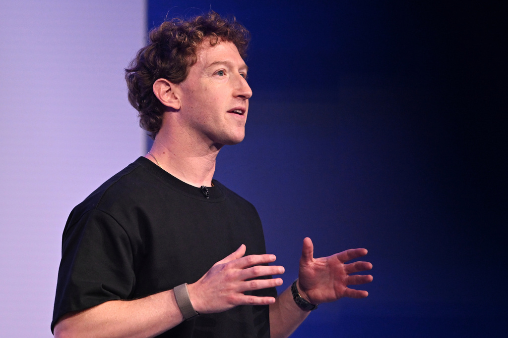 FILE - Meta CEO Mark Zuckerberg speaks during the company's Connect developer conference Wednesday, Sept. 17, 2025, in Menlo Park, Calif. (AP Photo/Nic Coury, File)