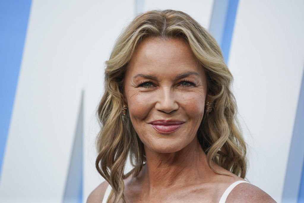 Connie Nielsen arrives at the premiere of "Nobody 2" on Monday, Aug. 11, 2025, at TCL Chinese Theatre in Los Angeles. (Photo by Jordan Strauss/Invision/AP)