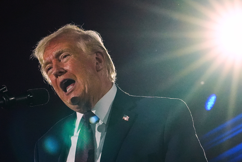 President Donald Trump speaks at the National Republican Congressional Committee's (NRCC) annual fundraising dinner, Wednesday, March 25, 2026, at Union Station in Washington. (AP Photo/Julia Demaree Nikhinson)