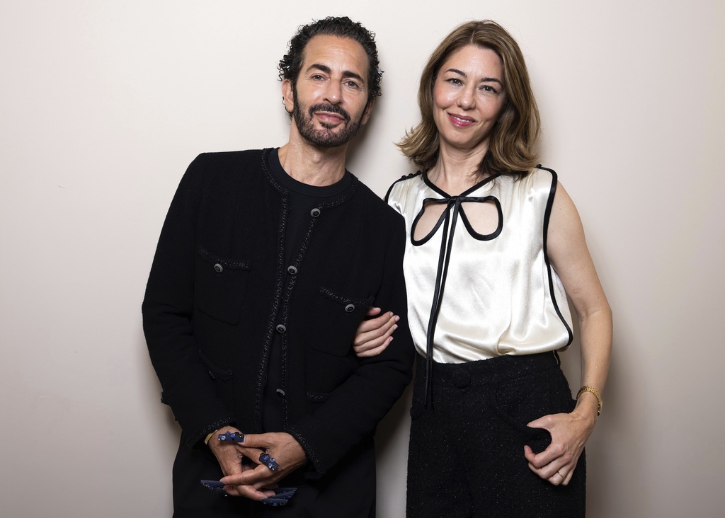 Marc Jacobs, left, and Sofia Coppola pose for a portrait photograph for the film 'Marc by Sofia' during the 82nd edition of the Venice Film Festival in Venice, Italy, on Tuesday, Sept. 2, 2025. (Photo by Scott A Garfitt/Invision/AP)