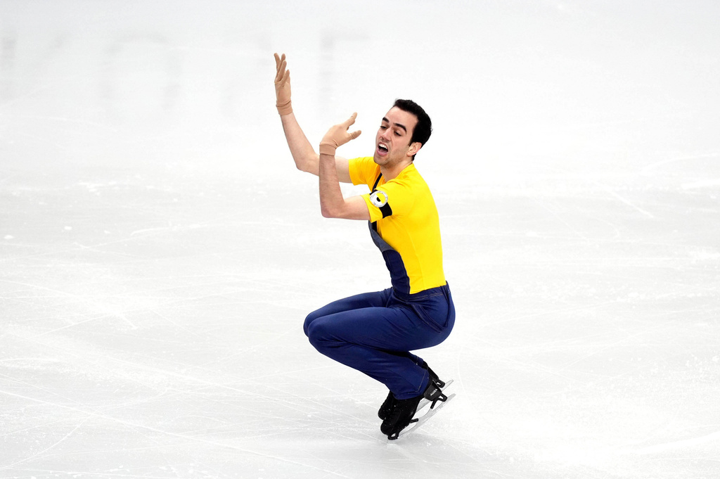 Spain's Tomas-Llorenc Guarino Sabate competes during the Men's Short Program on day two of the ISU European Figure Skating Championships in Sheffield, Thursday, Wednesday, Jan. 15, 2026. (Mike Egerton/PA via AP)
