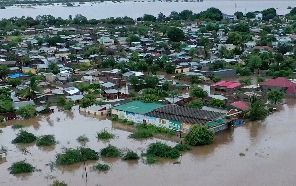 This image made from video shows the scene after flooding in Tete Province, Mozambique, Thursday, Jan. 15, 2026. (AP Photo)