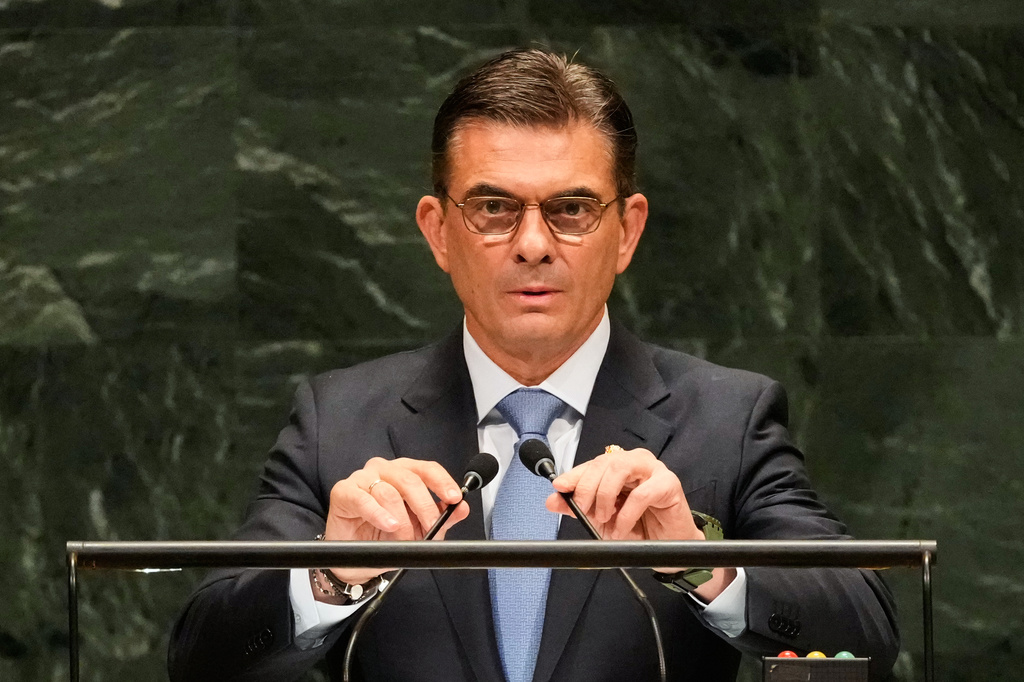 Bolivia's President Rodrigo Paz Pereira speaks during the 81st session of the United Nations General Assembly at United Nations headquarters, Thursday, Sept. 24, 2026. (AP Photo/Seth Wenig)