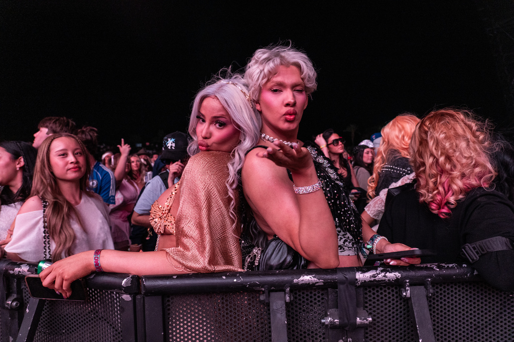 Festivalgoers are seen during the first weekend of Coachella Valley Music and Arts Festival on Friday, April 10, 2026, in Indio, Calif. (Photo by Amy Harris/Invision/AP)