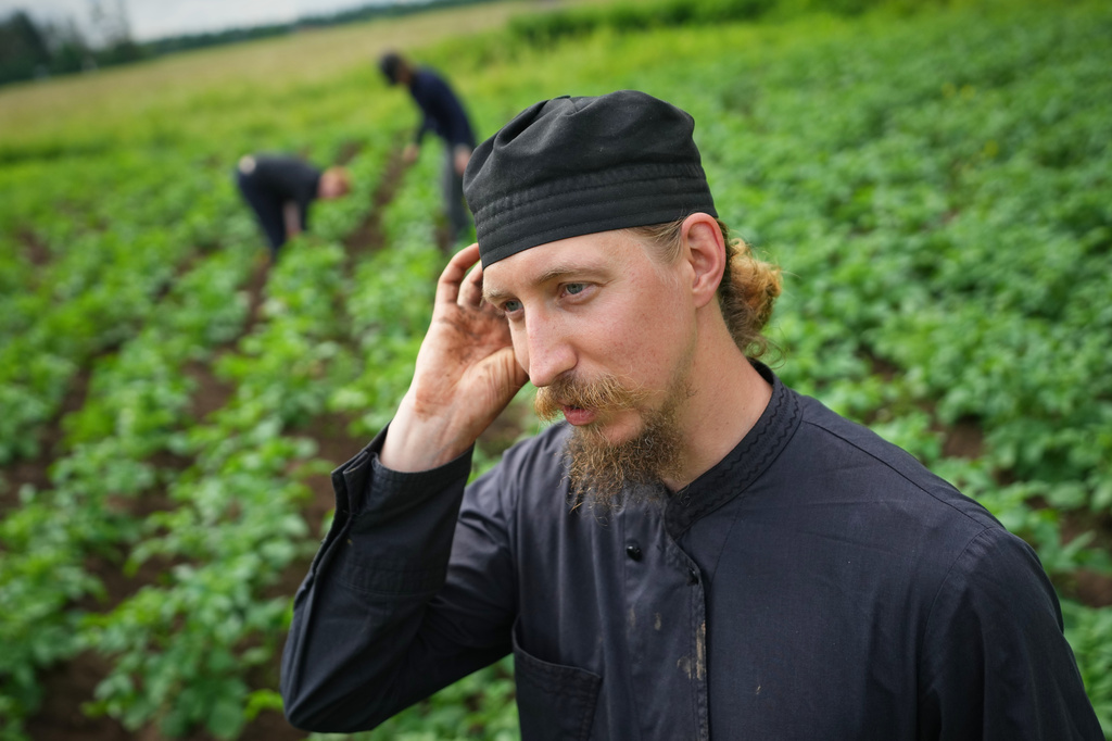Estonia Monastery Rev. Paisios gives an interview at the newly founded Kirikla Orthodox Monastery in Pihali village, Estonia, on July 4, 2026. (AP Photo/Sergei Grits)