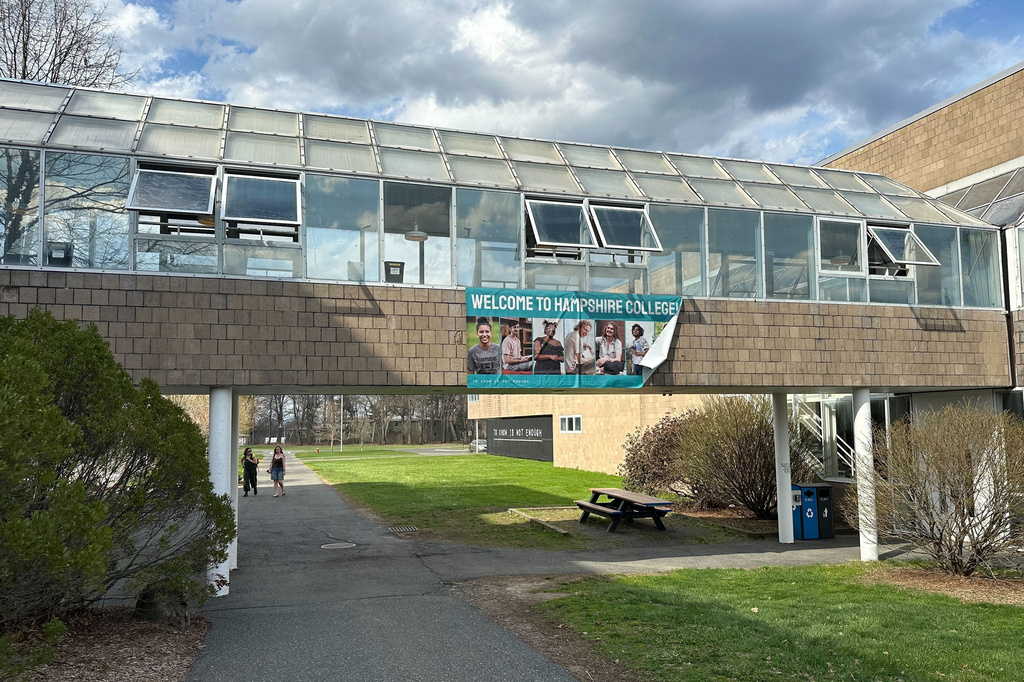 The campus of Hampshire College in Amherst, Mass., on Tuesday, April 14, 2026. (AP Photos/Leah Willingham)